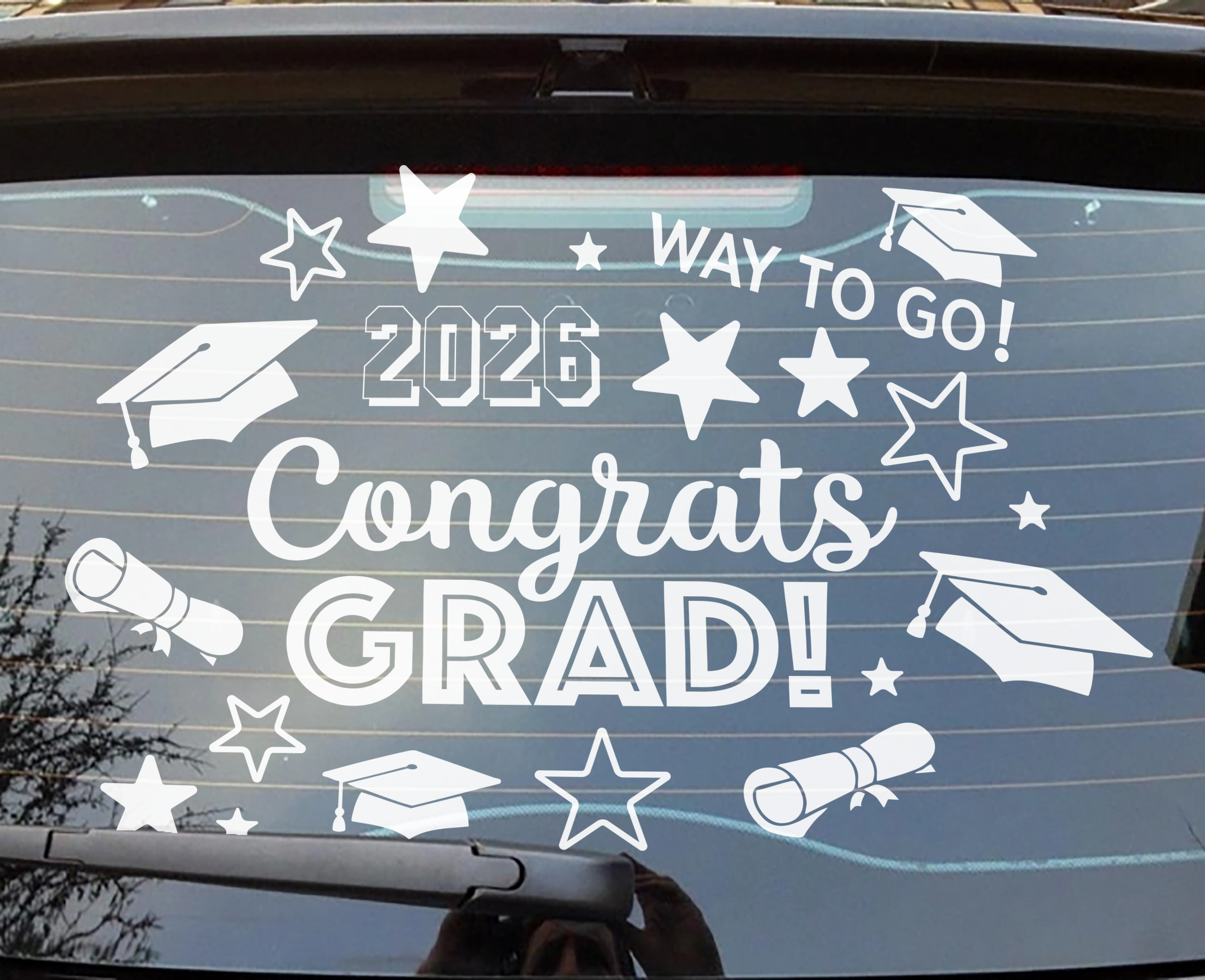 Class of 2026 Congrats Grad Car Window Decal